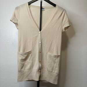 J. Crew Cashmere Button Front Cardigan With Pockets Beige Size Extra Small XS